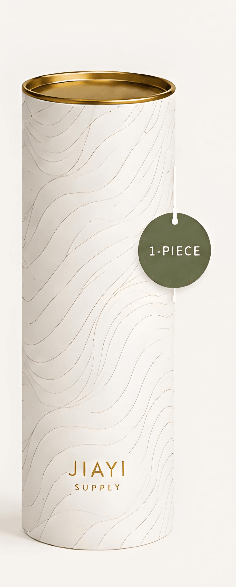1-piece seamless paper tube with gold rim — Jiayi